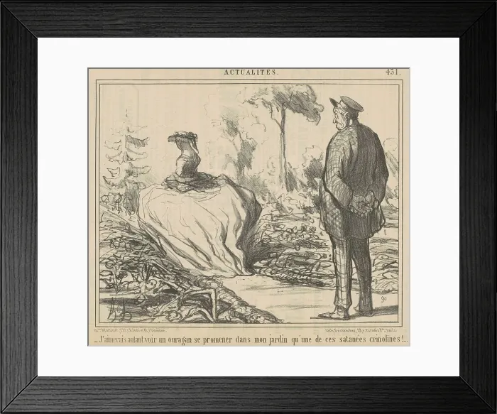 Framed Print : J'aimerais autant voir un ouragan... 19th century. Creator: Honore Daumier Framed Print : J'aimerais autant voir un ouragan... 19th century. Creator: Honore Daumier