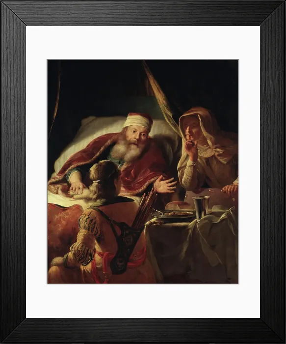 Framed Print : Isaac Blessing Jacob. Creator: Abraham Van Dyck Framed Print : Isaac Blessing Jacob. Creator: Abraham Van Dyck