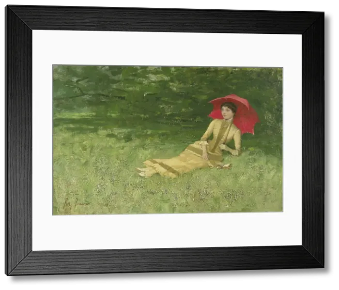 Framed Print : A Summer Afternoon, 1880-1890. Creator: Frits Jansen Framed Print : A Summer Afternoon, 1880-1890. Creator: Frits Jansen