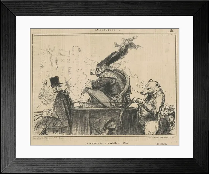 Framed Print : La descente de la courtille en 1855, 19th century. Creator: Honore Daumier Framed Print : La descente de la courtille en 1855, 19th century. Creator: Honore Daumier
