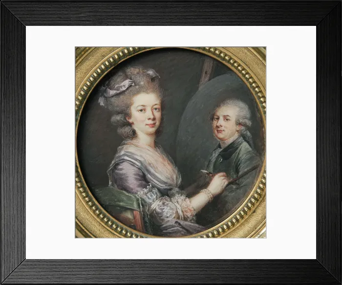 Framed Print : Madame Lefranc painting the portrait of her husband Charles Lefranc, 1779. Creator: Adelaide Labille-Guiard Framed Print : Madame Lefranc painting the portrait of her husband Charles Lefranc, 1779. Creator: Adelaide Labille-Guiard