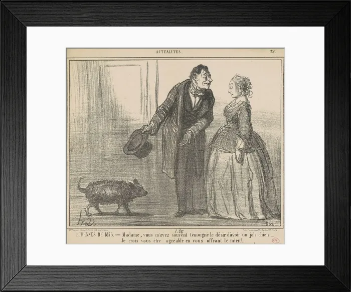 Framed Print : Etrennes de 1856... 19th century. Creator: Honore Daumier Framed Print : Etrennes de 1856... 19th century. Creator: Honore Daumier