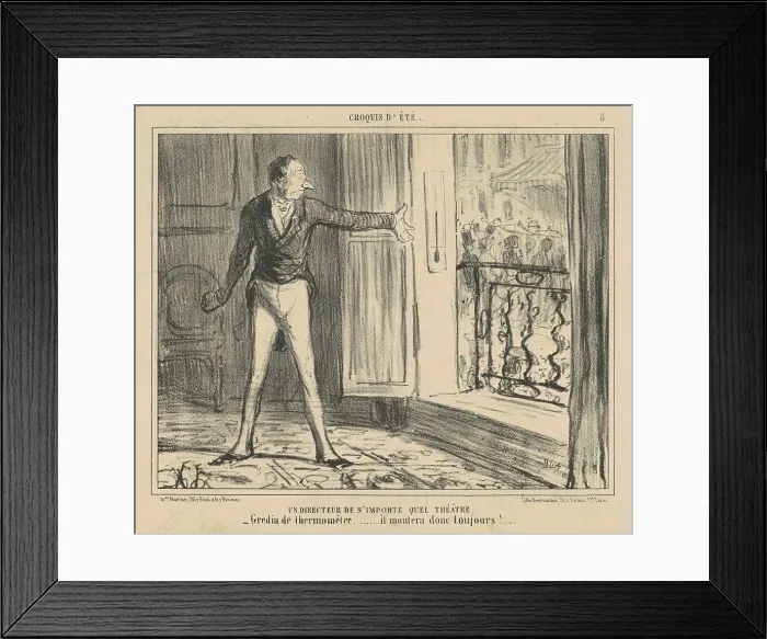 Framed Print : Un directeur de n'importe quel theatre, 19th century. Creator: Honore Daumier Framed Print : Un directeur de n'importe quel theatre, 19th century. Creator: Honore Daumier