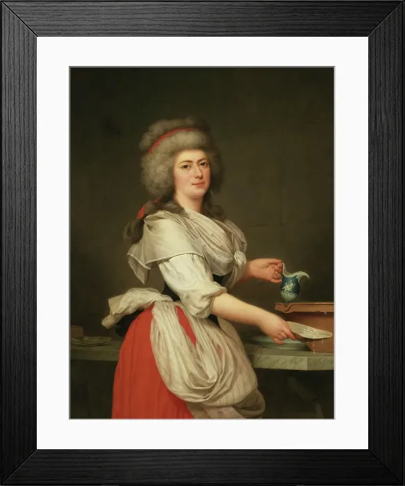 Framed Print : Madame A. Aughié, Friend of Marie Antoinette, as a Dairymaid in the Royal Dairy at... 1787. Creator: Adolf Ulric Wertmüller Framed Print : Madame A. Aughié, Friend of Marie Antoinette, as a Dairymaid in the Royal Dairy at... 1787. Creator: Adolf Ulric Wertmüller