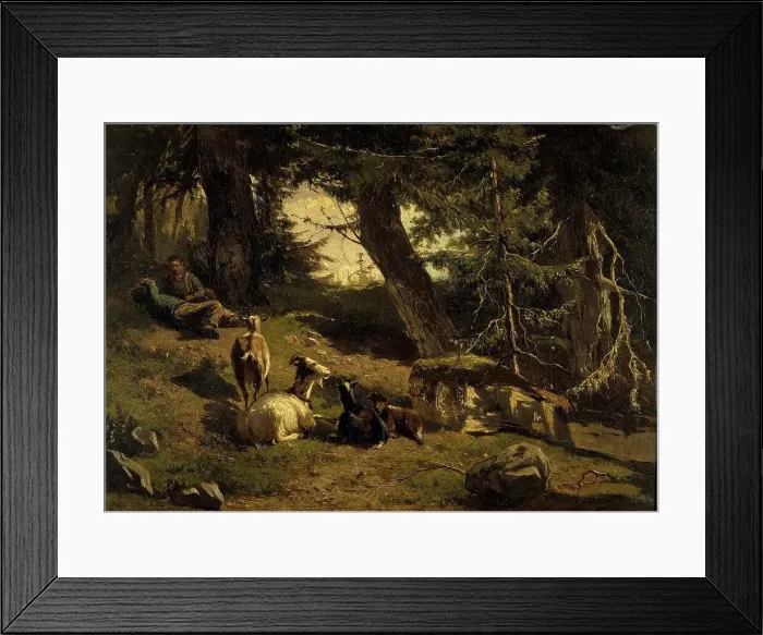Framed Print : Swiss Landscape, 1860. Creator: Gerard Bilders Framed Print : Swiss Landscape, 1860. Creator: Gerard Bilders
