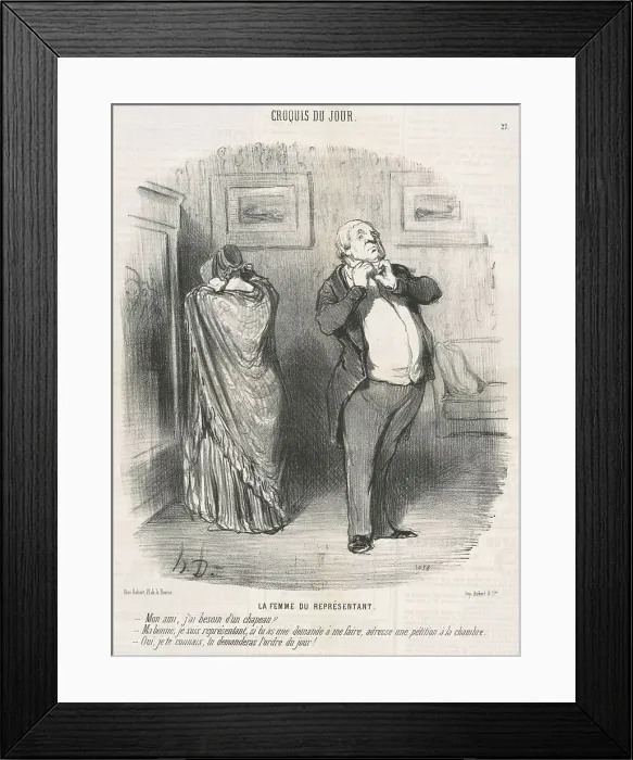 Framed Print : La femme du représentant, 19th century. Creator: Honore Daumier Framed Print : La femme du représentant, 19th century. Creator: Honore Daumier