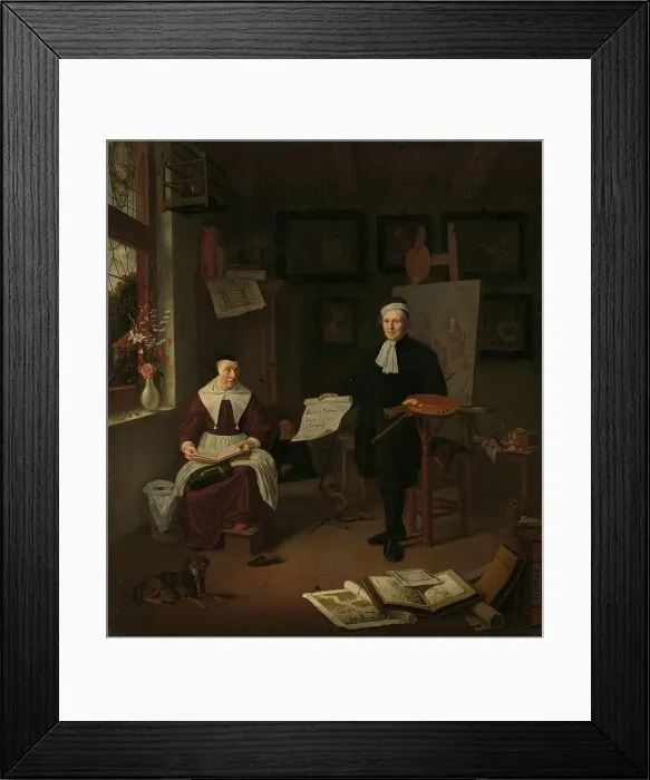 Framed Print : Portrait of Michiel Comans (1614-1687), calligrapher, etcher, painter and schoolmaster, with his thi Creator: Michiel van Musscher Framed Print : Portrait of Michiel Comans (1614-1687), calligrapher, etcher, painter and schoolmaster, with his thi Creator: Michiel van Musscher