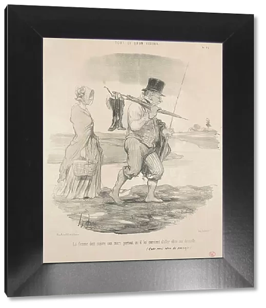 La femme doit suivre son mari... 19th century. Creator: Honore Daumier