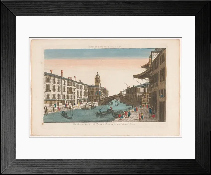 Framed Print : View of the Ponte delle Guglie over the Canal di Cannaregio in Venice, 1700-1799. Creator: Anon Framed Print : View of the Ponte delle Guglie over the Canal di Cannaregio in Venice, 1700-1799. Creator: Anon