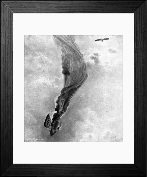 Framed Print : Ceux de l'air et ceux de la route; Un Aviatik, abattu par Garros 1er avril 1915, desend... 1915. Creator: Matignon Framed Print : Ceux de l'air et ceux de la route; Un Aviatik, abattu par Garros 1er avril 1915, desend... 1915. Creator: Matignon