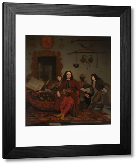 Framed Print : Thomas Hees and his Servant Thomas and Nephews Jan and Andries Hees, 1687. Creator: Michiel van Musscher Framed Print : Thomas Hees and his Servant Thomas and Nephews Jan and Andries Hees, 1687. Creator: Michiel van Musscher