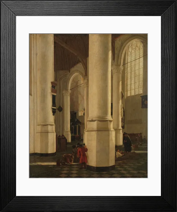 Framed Print : Interior of the Oude Kerk in Delft, with the Tomb of Vice-Admiral Pieter Pietersz Heijn, c.1650. Creator: Gerard Houckgeest Framed Print : Interior of the Oude Kerk in Delft, with the Tomb of Vice-Admiral Pieter Pietersz Heijn, c.1650. Creator: Gerard Houckgeest