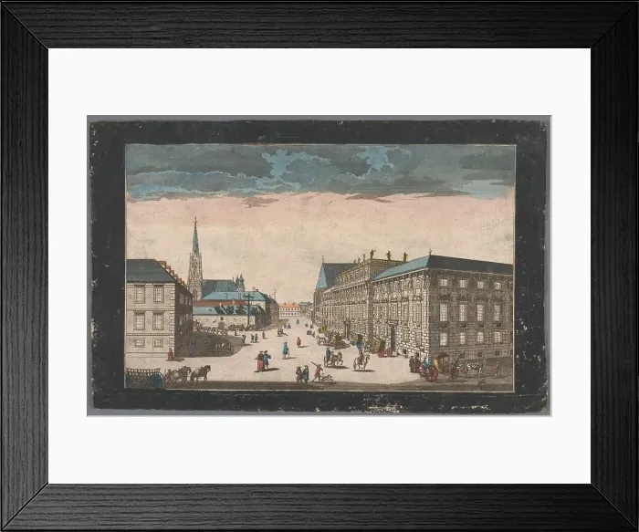 Framed Print : View of the Stadtpalais Liechtenstein on a square in Vienna, 1700-1799. Creator: Anon Framed Print : View of the Stadtpalais Liechtenstein on a square in Vienna, 1700-1799. Creator: Anon