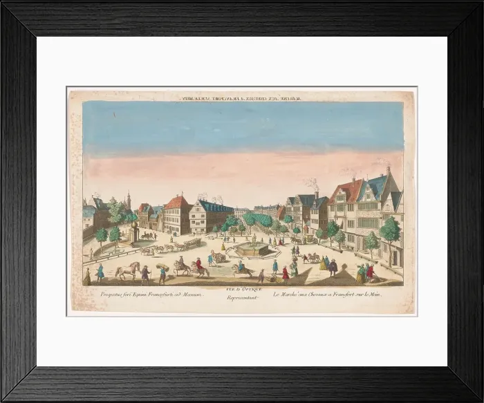 Framed Print : View of the RossMarkt in Frankfurt am Main, 1700-1799. Creator: Anon Framed Print : View of the RossMarkt in Frankfurt am Main, 1700-1799. Creator: Anon