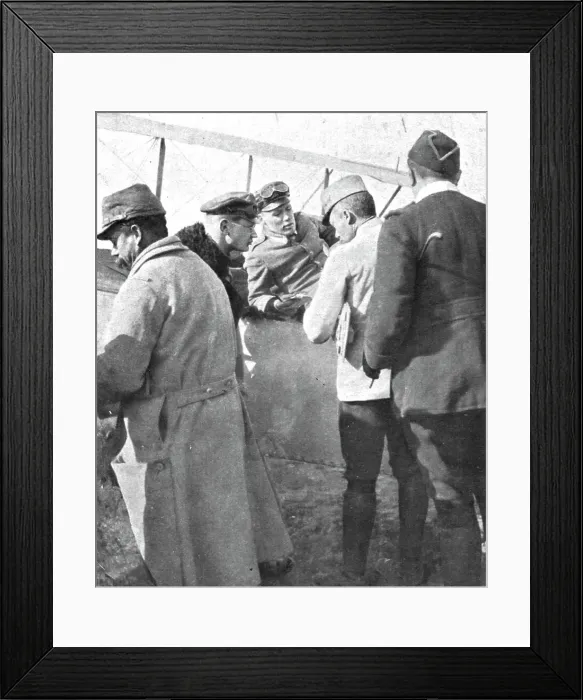 Framed Print : Interrogatoire du pilote blesse et de l'observateur. Deux avieteurs allemands descendus'... 1915 Creator: Unknown. Interrogatoire du pilote blesse et de l'observateur. Deux avieteurs allemands descendus'... 1915 Creator: Unknown Framed Print : Interrogatoire du pilote blesse et de l'observateur. Deux avieteurs allemands descendus'... 1915 Creator: Unknown. Interrogatoire du pilote blesse et de l'observateur. Deux avieteurs allemands descendus'... 1915 Creator: Unknown