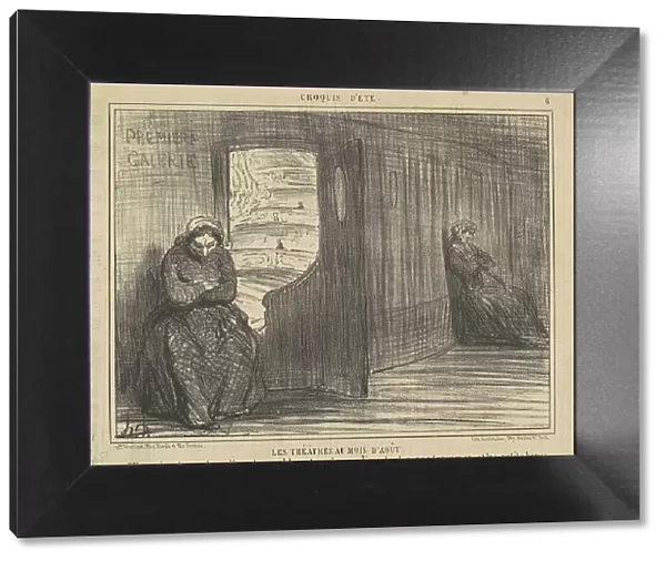 Les thèatres au mois d'aout, 19th century. Creator: Honore Daumier
