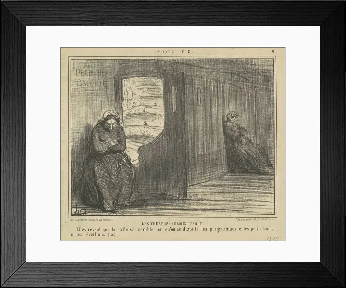 Framed Print : Les thèatres au mois d'aout, 19th century. Creator: Honore Daumier Framed Print : Les thèatres au mois d'aout, 19th century. Creator: Honore Daumier