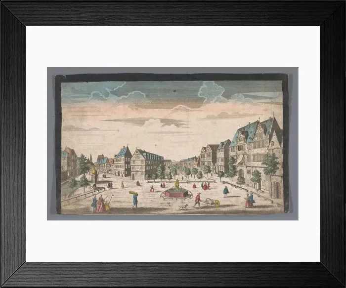 Framed Print : View of the RossMarkt in Frankfurt am Main, 1700-1799. Creator: Anon Framed Print : View of the RossMarkt in Frankfurt am Main, 1700-1799. Creator: Anon