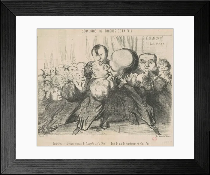 Framed Print : Troisième et dernière séance du congrès... 19th century. Creator: Honore Daumier Framed Print : Troisième et dernière séance du congrès... 19th century. Creator: Honore Daumier