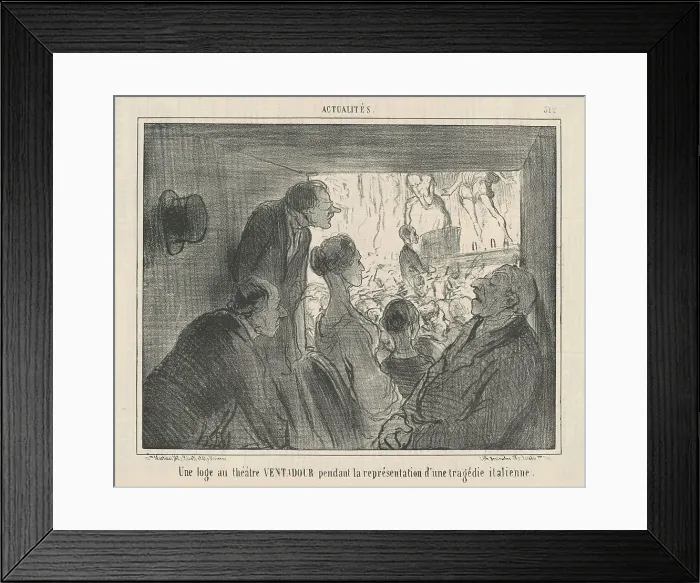 Framed Print : Un loge au théâtre VENTADOUR... 19th century. Creator: Honore Daumier Framed Print : Un loge au théâtre VENTADOUR... 19th century. Creator: Honore Daumier