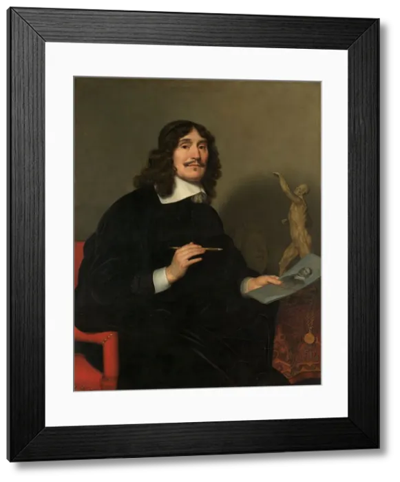 Framed Print : Portrait of an Artist, 1655. Creator: Gerrit van Honthorst Framed Print : Portrait of an Artist, 1655. Creator: Gerrit van Honthorst