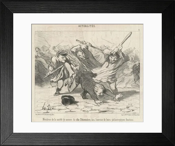 Framed Print : Membres de la société de secours du Dix-Décembre... 19th century. Creator: Honore Daumier Framed Print : Membres de la société de secours du Dix-Décembre... 19th century. Creator: Honore Daumier