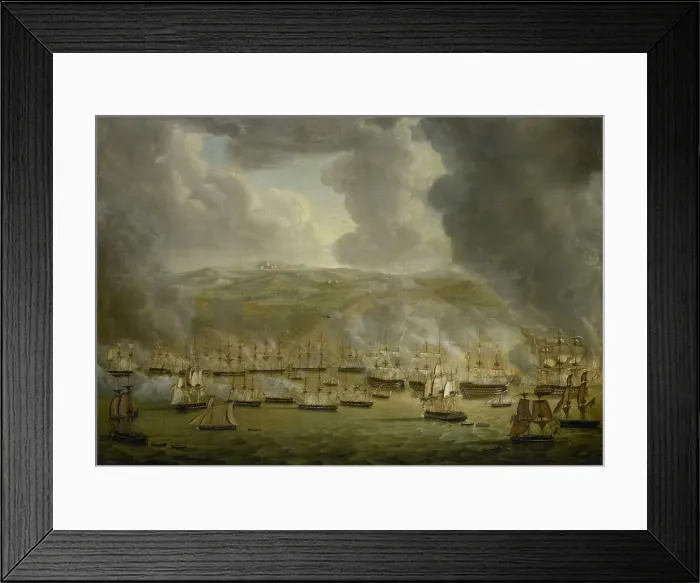 Framed Print : The Attack of the Combined Anglo-Dutch Squadron on Algiers, 1816, 1817. Creator: Gerardus Laurentius Keultjes Framed Print : The Attack of the Combined Anglo-Dutch Squadron on Algiers, 1816, 1817. Creator: Gerardus Laurentius Keultjes