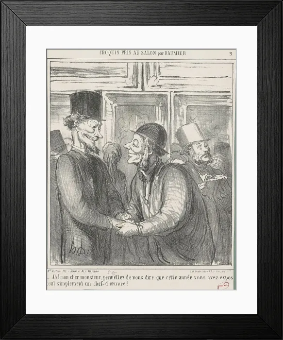 Framed Print : Ah! Mon cher monsieur, permettez de... 19th century. Creator: Honore Daumier Framed Print : Ah! Mon cher monsieur, permettez de... 19th century. Creator: Honore Daumier