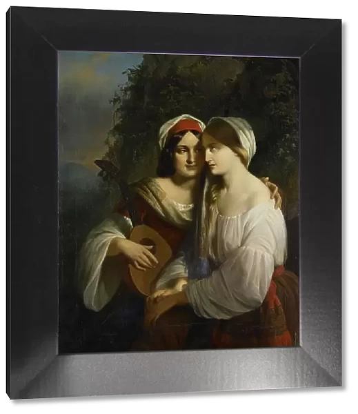 Two women in Italian costume, 1851. Creator: Moritz Calisch