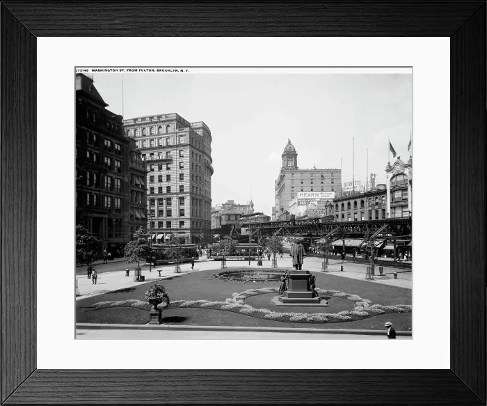 Framed Print : Washington St. from Fulton, Brooklyn, N.Y. between 1900 and 1920. Creator: Unknown Framed Print : Washington St. from Fulton, Brooklyn, N.Y. between 1900 and 1920. Creator: Unknown