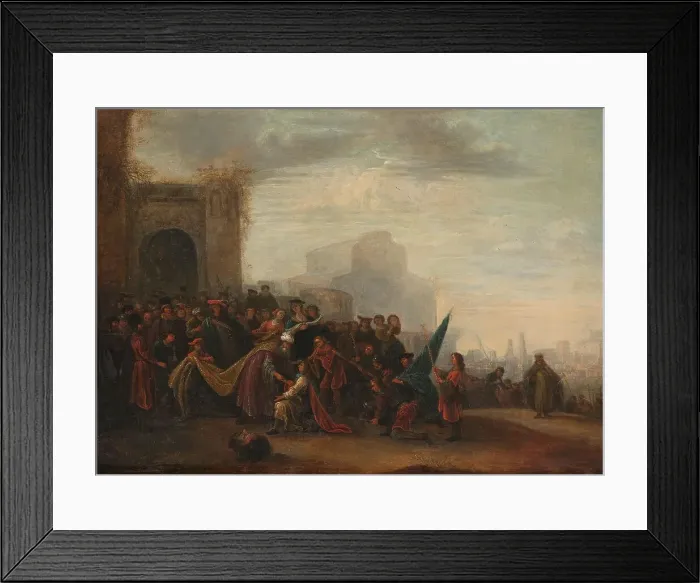 Framed Print : Saul Welcoming David after his Victory over Goliath, 1640. Creator: Gerrit de Wet Framed Print : Saul Welcoming David after his Victory over Goliath, 1640. Creator: Gerrit de Wet