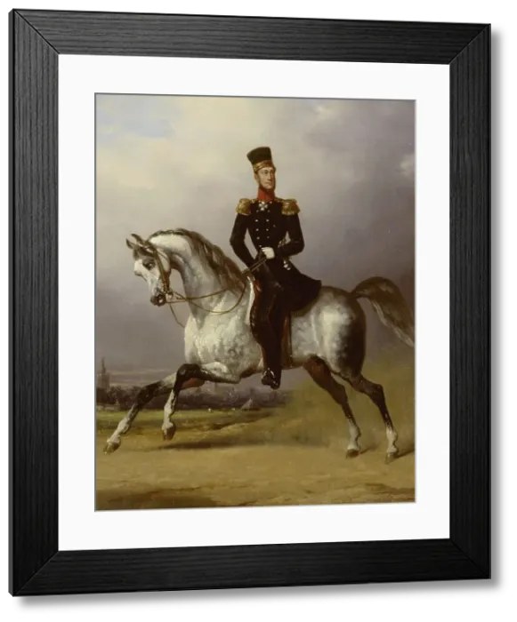 Framed Print : Equestrian Portrait of William II, King of the Netherlands, c.1830-c.1850. Creator: Nicolaas Pieneman Framed Print : Equestrian Portrait of William II, King of the Netherlands, c.1830-c.1850. Creator: Nicolaas Pieneman