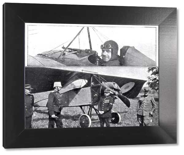 Des Braves; L'aviateur Gilbert et son monoplan retenus en Suisse; en haut, Gilbert... 1915. Creator: Unknown