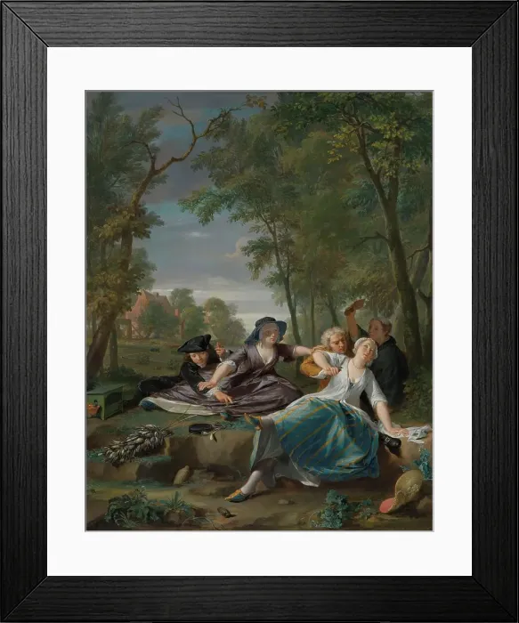 Framed Print : The birdwatchers, c.1744. Creator: Nicolaas Verkolje Framed Print : The birdwatchers, c.1744. Creator: Nicolaas Verkolje