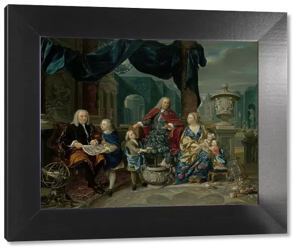 Portrait of David van Mollem with his Family, 1740. Creator: Nicolaas Verkolje