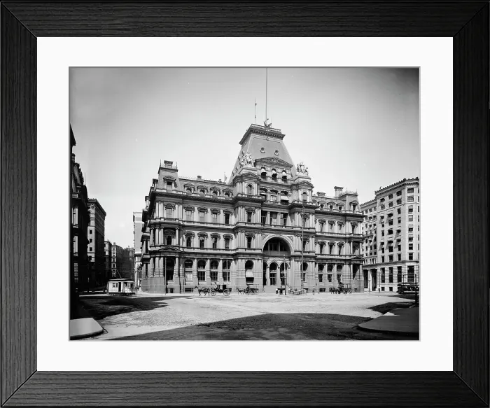 Framed Print : Post Office Square, Boston, Mass. between 1900 and 1920. Creator: Unknown Framed Print : Post Office Square, Boston, Mass. between 1900 and 1920. Creator: Unknown