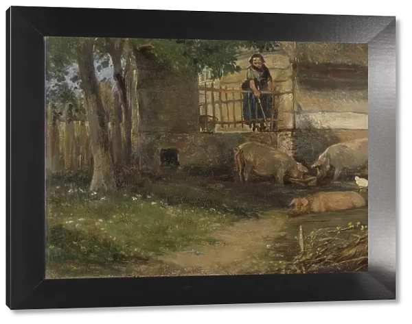 Pigs in a Barnyard, 1860-1891. Creator: Guillaume Anne van der Brugghen