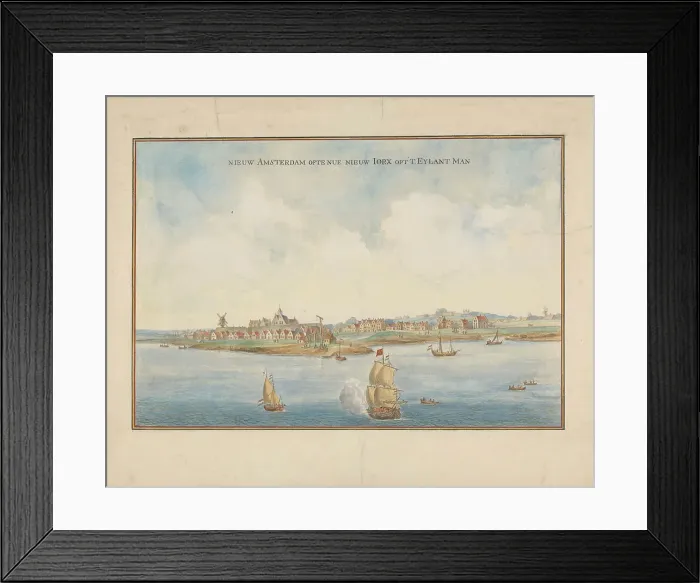 Framed Print : View of Manhattan. c.1660. Creator: Anon Framed Print : View of Manhattan. c.1660. Creator: Anon