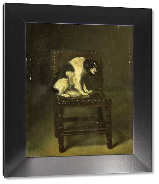 A Dog on a Chair, 1860-1891. Creator: Guillaume Anne van der Brugghen