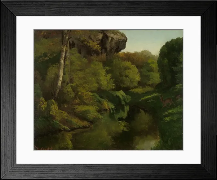 Framed Print : View in the Forest of Fontainebleau, 1855. Creator: Gustave Courbet Framed Print : View in the Forest of Fontainebleau, 1855. Creator: Gustave Courbet