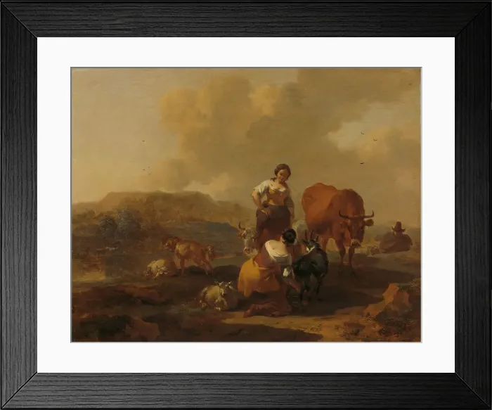 Framed Print : Italian Landscape, 1655-1683. Creator: Nicolaes Berchem Framed Print : Italian Landscape, 1655-1683. Creator: Nicolaes Berchem