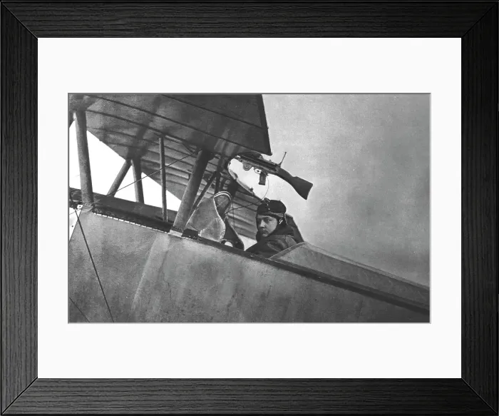 Framed Print : Combat Aerien; Guynemer; Le jeune heros sur son Nieuport de Chasse, 1917. Creator: Unknown Framed Print : Combat Aerien; Guynemer; Le jeune heros sur son Nieuport de Chasse, 1917. Creator: Unknown