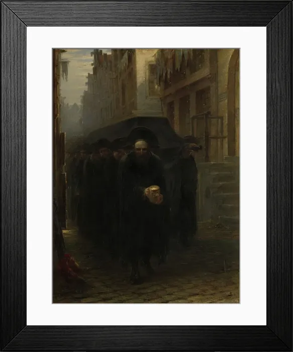 Framed Print : A Jewish Funeral, 1860-1899. Creator: Hendricus Jacobus Burgers Framed Print : A Jewish Funeral, 1860-1899. Creator: Hendricus Jacobus Burgers
