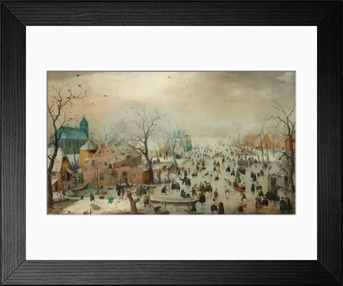 Framed Print : Winter Landscape with Ice Skaters, c.1608. Creator: Hendrick Avercamp Framed Print : Winter Landscape with Ice Skaters, c.1608. Creator: Hendrick Avercamp