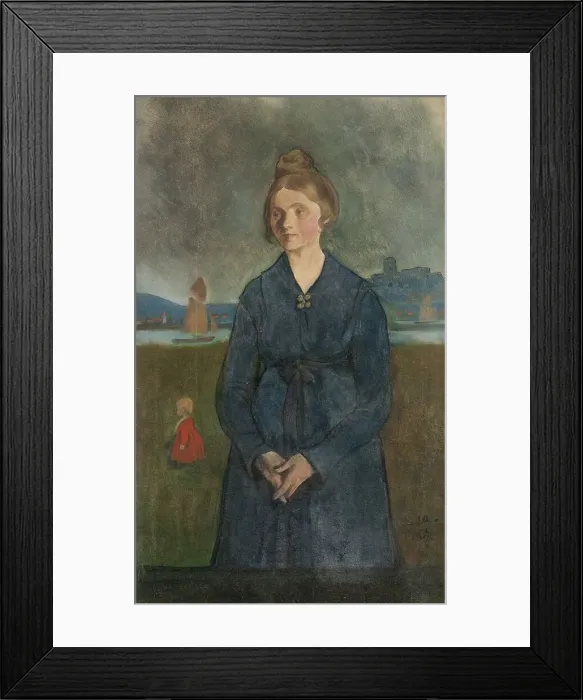 Framed Print : Eva with Bohus fortress in the background, 1907. Creator: Ivar Arosenius