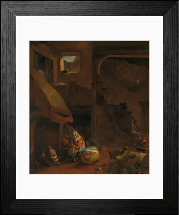 Framed Print : Interior of a peasant hut, 1650-1693. Creator: Hendrik Mommers Framed Print : Interior of a peasant hut, 1650-1693. Creator: Hendrik Mommers