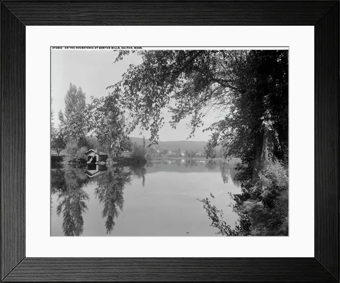 Framed Print : On the Housatonic at Weston Mills, Dalton, Mass. between 1900 and 1920. Creator: Unknown Framed Print : On the Housatonic at Weston Mills, Dalton, Mass. between 1900 and 1920. Creator: Unknown