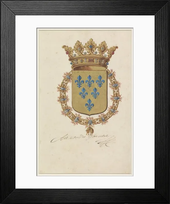 Framed Print : Coat of arms of Alessandro Farnese, governor of the Netherlands and Duke of Parma and... 1650-1699. Creator: Anon Framed Print : Coat of arms of Alessandro Farnese, governor of the Netherlands and Duke of Parma and... 1650-1699. Creator: Anon