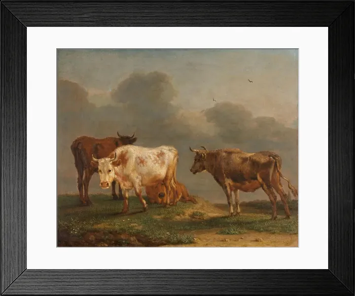 Framed Print : Four Young Bulls in a Meadow, 1651. Creator: Paulus Potter Framed Print : Four Young Bulls in a Meadow, 1651. Creator: Paulus Potter