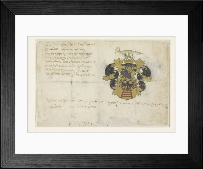 Framed Print : Coat of arms of Josephus Justus Scaliger, 1598. Creator: Anon Framed Print : Coat of arms of Josephus Justus Scaliger, 1598. Creator: Anon